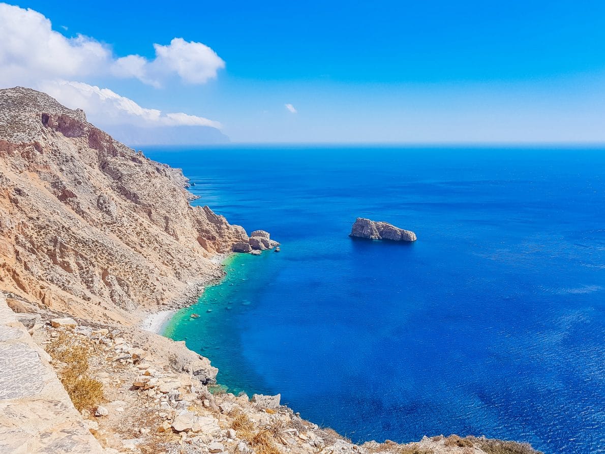 endless blue waters and mountain views amorgos greece