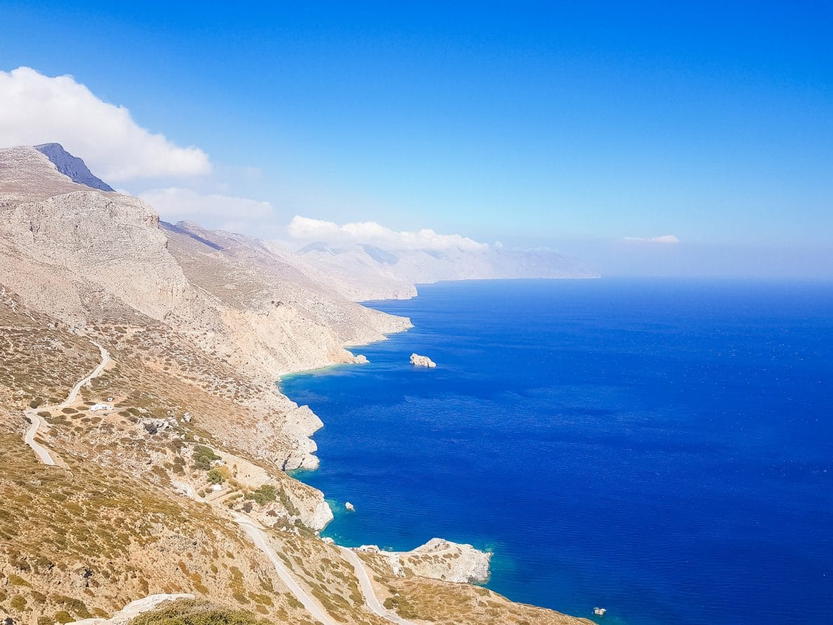 endless blue waters and mountain views amorgos greece