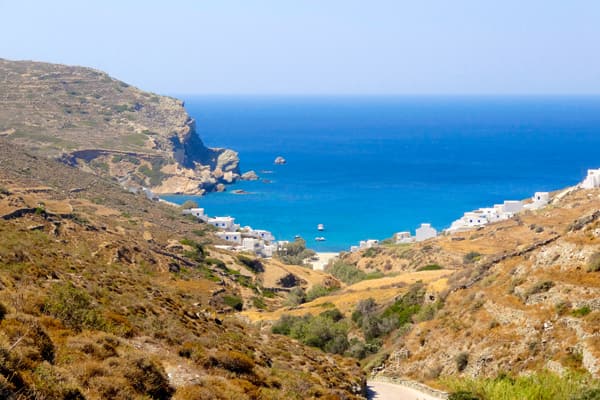 view over agali beach folegandros greece