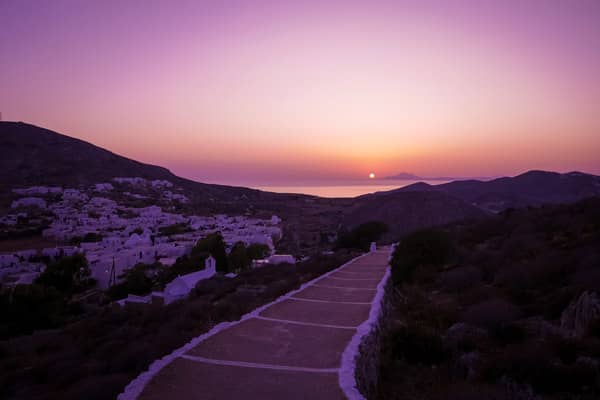 sunset view over folegandros greece