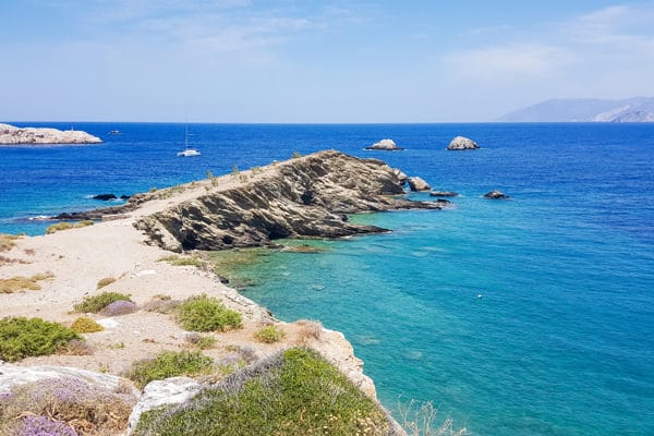 view over beach folegandros greece