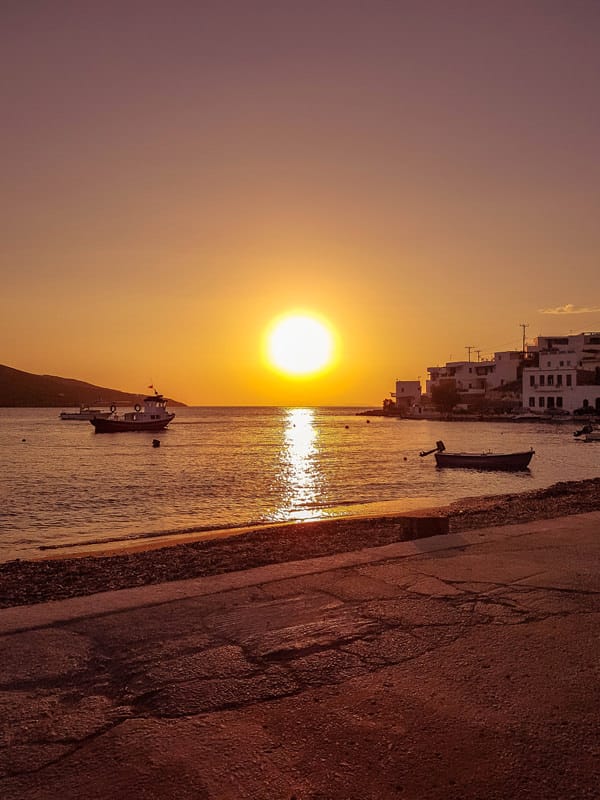 sunset katapola amorgos greece